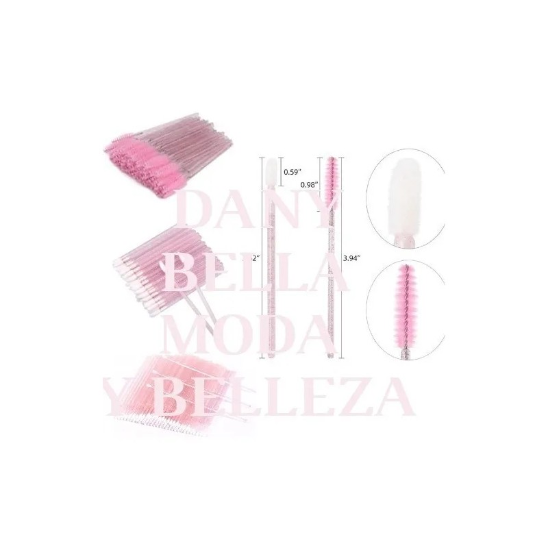 100 Microbrush+50 Lip Brush+50cepillos Para Pestañas Glitter El Color Se