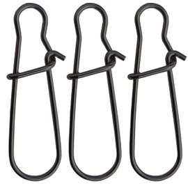 BRILISLE Fishing Lures Duo Lock Snaps Clips 50-180 LB 50-100 Pack, Duolock Crankbait Snap Snaps Saltwater and Freshwater Black Nickel size 3