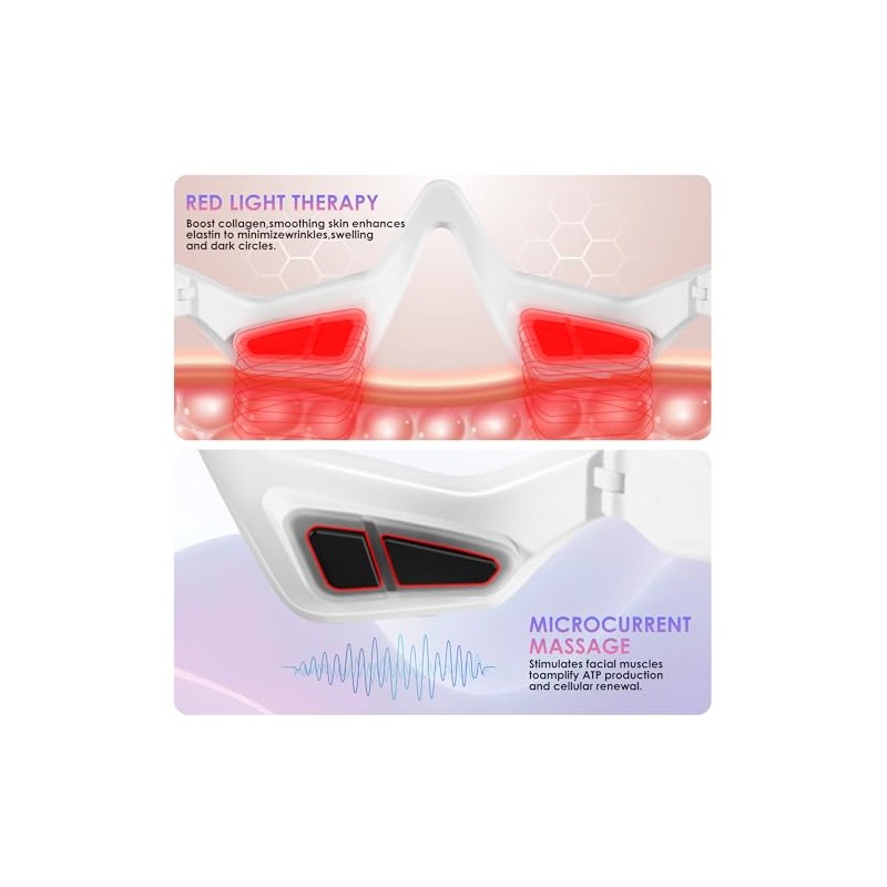 Gafas de terapia de luz roja para ojeras, dispositivo de