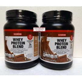 Elevation Whey Protein Blend Supplement Chocolate Flavor Sealed 32oz 907g - 2 Bottles