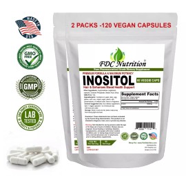 FDC Nutrition Inositol 1000 mg 120 Vegan Capsules