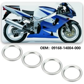 SG Store Oil Drain Plug Seals 14 x 19 x 2 mm Oil Drain Plug Washers Replacement Part 09168-14004-000 Compatible with Suzuki Silver Pack of 10