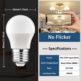 Welitesim AC/DC 12V LED Light Bulb 3W (25W Equivalent) A15 Light Bulb Warm White 3000K Non-Dimmable E26 Medium Base Bulb for Camping Vehicle, Marine, Outdoor Lighting, 6 Pack（Φ1.7*H3.1 inch）