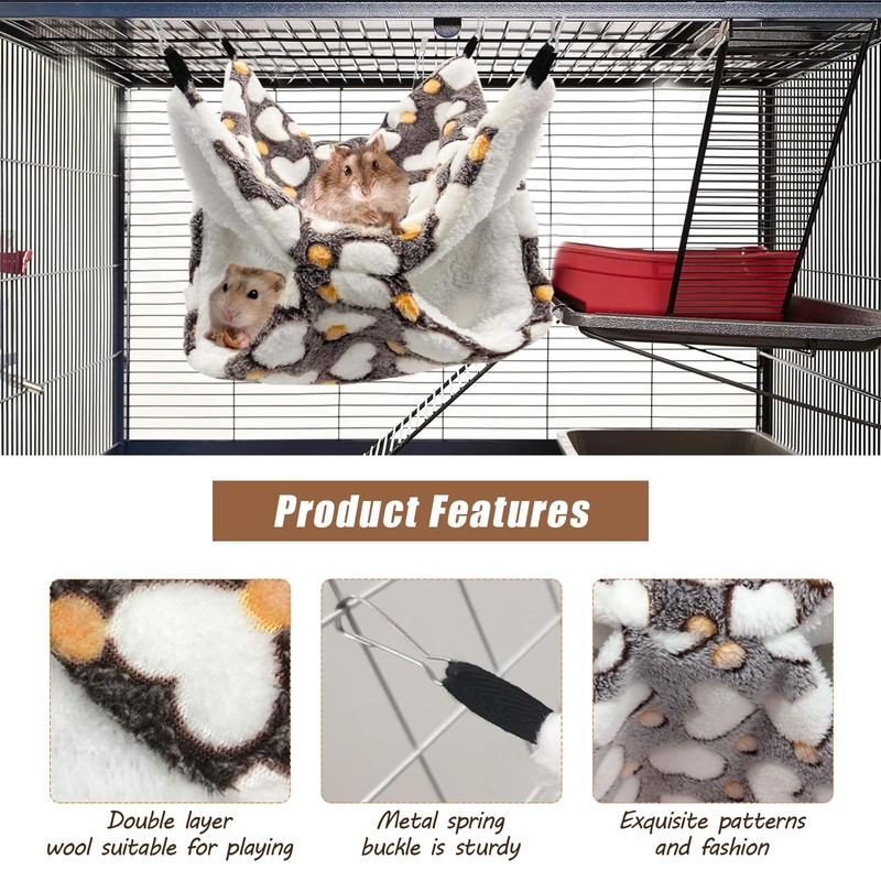 XoeLLe Guinea Pig Hammock, Double Layer Ferret Cuddly Cave Rats