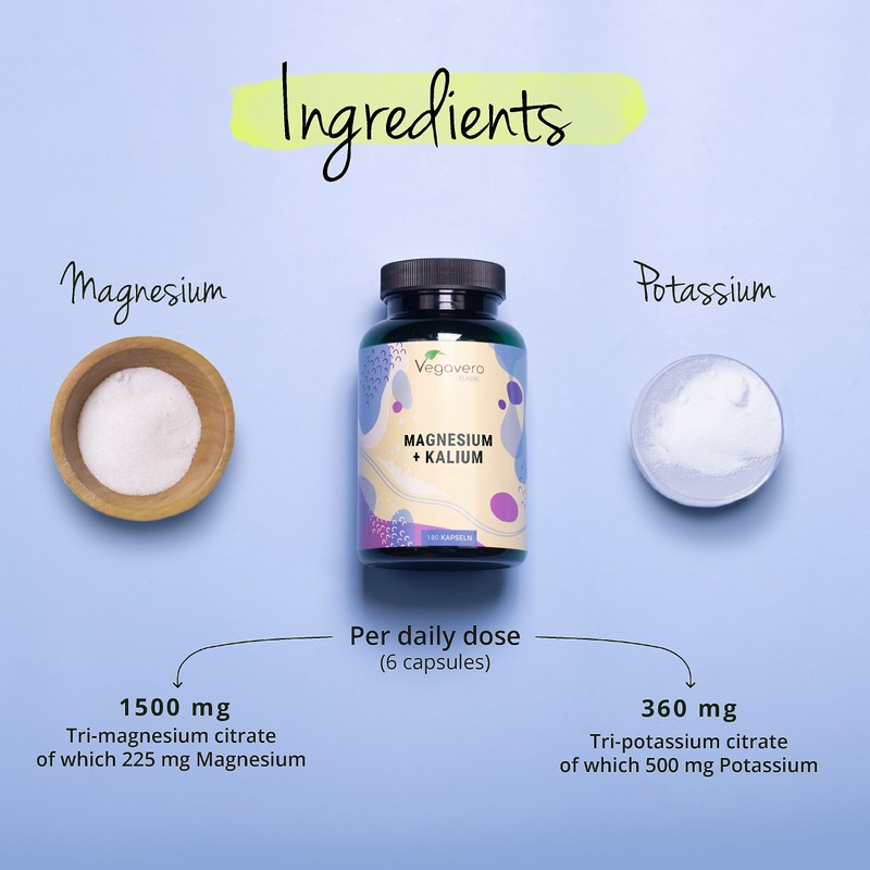 Vegavero Magnesium + Potassium | High Strength Citrate Forms |
