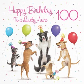 Hunts England 30th Daughter Birthday Card - Dancing Dogs - Happy Birthday - Fabulous Daughter - Age 30 - Luxury Women's 30th Birthday Card For Daughter - Milo's Gallery - Funny Card