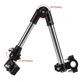 360° Adjustable Umbrella Stretch Mount Stand Holder,Install on Baby Stroller Pram Chair, Hands to Increase Safety(Black)