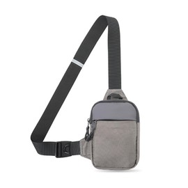 Mini Bolso Cruzado En El Pecho,Para Hombre Y Mujer Con Bolsillos Dobles,Riñonera Impermeable Con Manos Libres,Adecuado Para Deportes Al Aire Libre,Correr Y Viajar (gris-01)