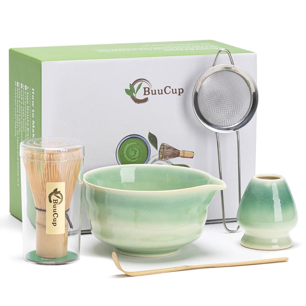 Buucup Buucup Japanese Matcha Set, Matcha Bowl with Spout, Matcha
