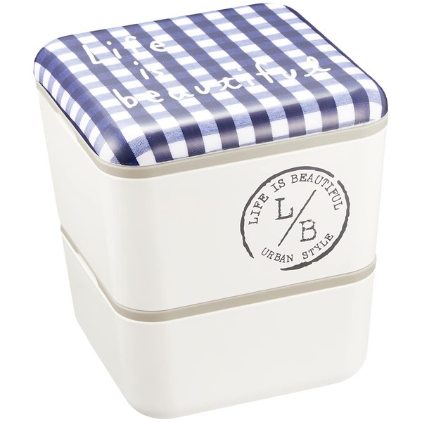 Showa 77072 Lunch Box, Square Nest Lunch Box, Gingham Check,