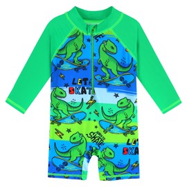 HUAANIUE - Traje de baño para bebé/niño pequeño, Dinosaurio verde, 2-3T