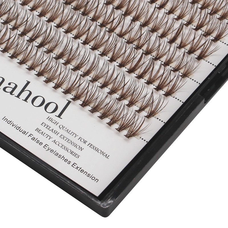 Hannahool -Large Tray Handmade 20Roots Brown Cluster Eyelashes Thickness 0.07mm