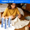 SUNAI 90ml Fabric Glue Permanent, Clear Washable Waterproof Fabric Adhesive