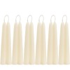 6 inch Short Natural White Beeswax Candles Set of 12,