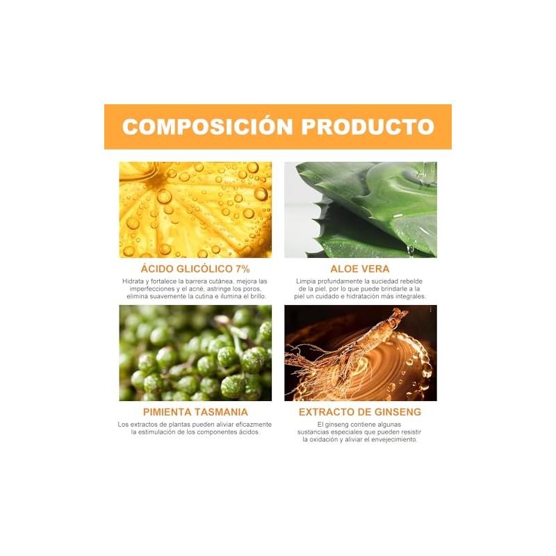 Ácido Glicólico 7% Solución, Exfolia, 240 ml (A)