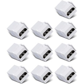 VICTEK 10-Pack HDMI Keystone Female to Female Coupler Snap-in for Wall Plate - White, hd-9523