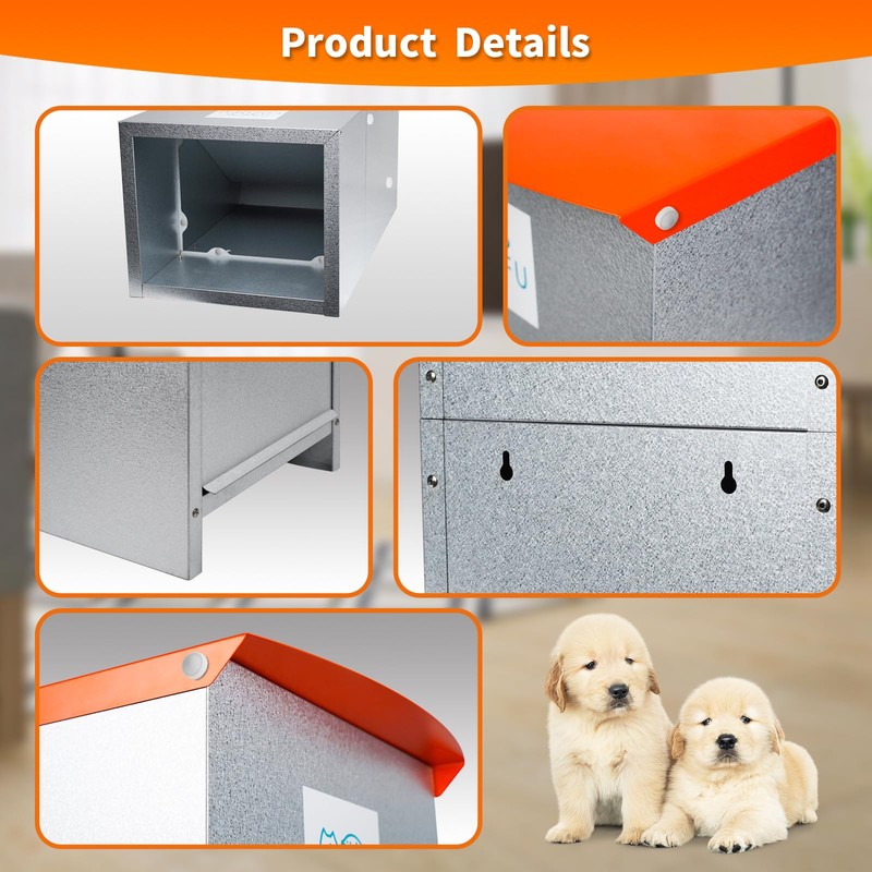COZOFU Dog Feeder - Galvanized Metal Pet Food Station for