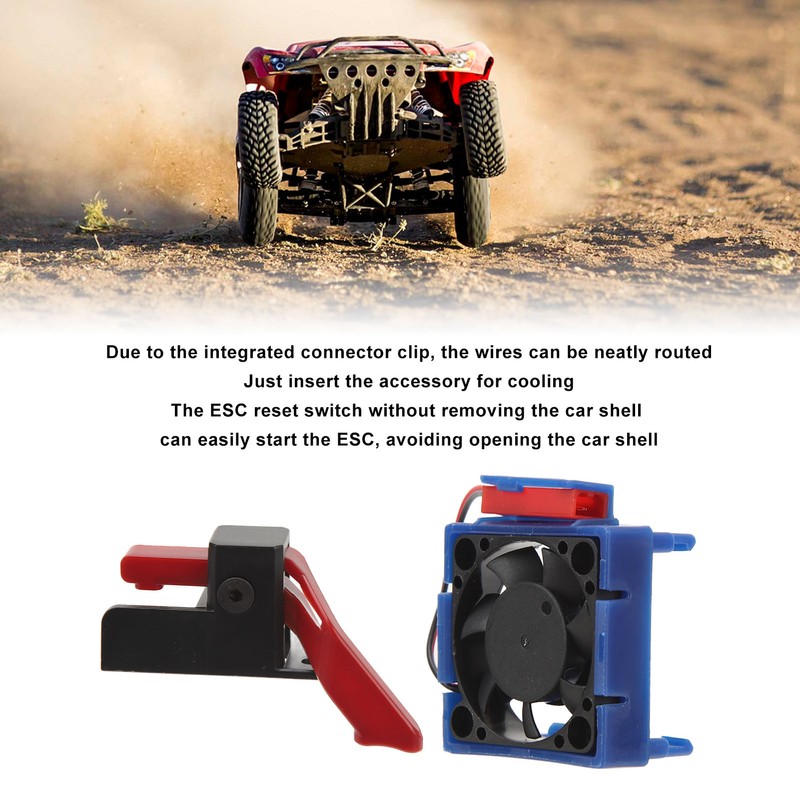 ESC Cooling Fan ESC Reset Switch Set for Traxxas VXl