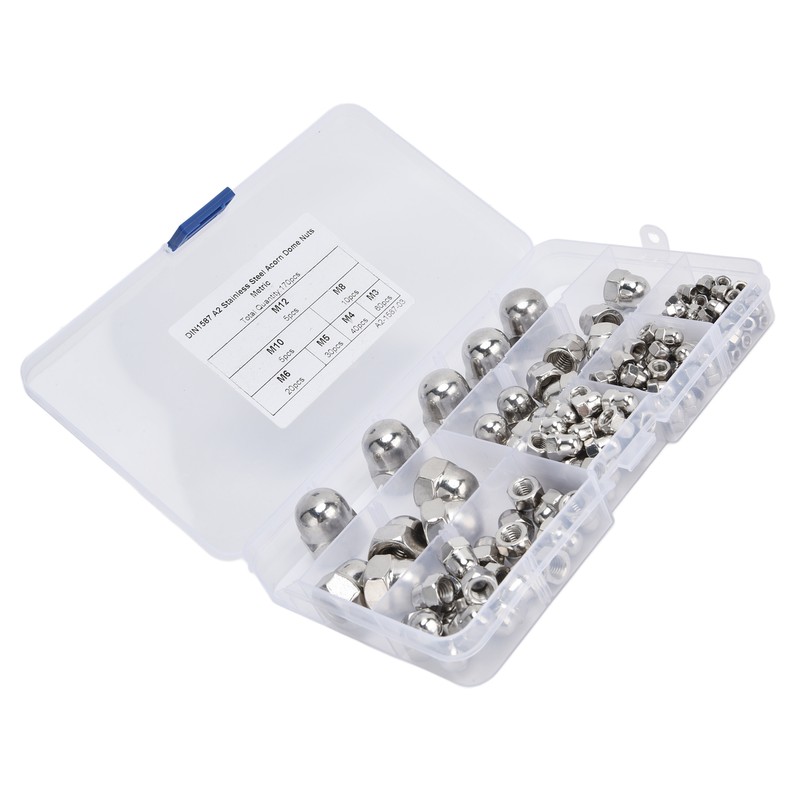 170Pcs Acorn Nuts Dome Head 304 Stainless Steel Caps Nut