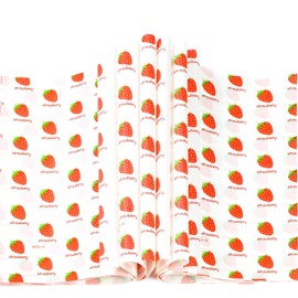 100 Sheets Strawberry Wax Paper 15 x 11 Inch Greaseproof Sandwich Burger Chips Cuttable Baking Parchment Wraping Paper