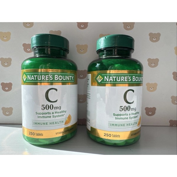 NATURE’S BOUNTY VITAMIN C 500mg IMMUNE HEALTH 250 Tabs 2Pack