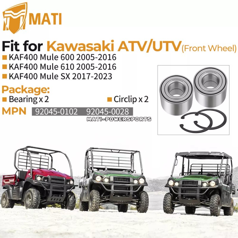 M MATI 2PCS Front Brake Hub Wheel Bearings For Kawasaki