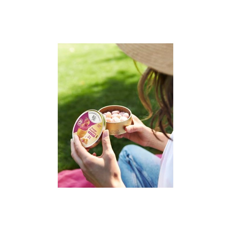 Cavendish & Harvey Double Fruit Drops, Orange with Raspberry Filling,