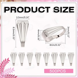 CRAFTYMELODY 500Pcs 304 Stainless Steel Snap on Bails Hook Pinch Clip 8.5x3.5mm Pinch Bails Pendant Charms Clasps Chain Connector for Neckalce Bracelet Jewelry Making DIY Craft Supply