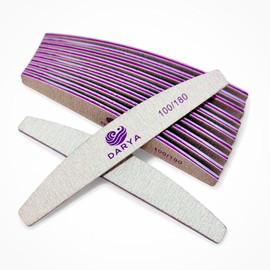 DARYA Nail Files (12 Pcs) Double Sided 100/180 Grit Emery Boards for Nails Acrylics Natural Nail File Durable Washable Professional Nail Files for Salon & Home Use (12, Count, 100/180 Grit)