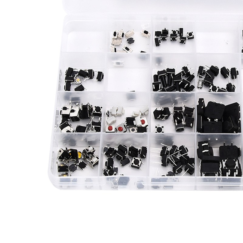 250pcs Tact Push Switch Micro Combination Kit 25 Values Boxed