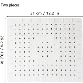 Sink Liner, Sink Mat, Pack of 2 Sink Liners, Grey, Draining Mat, Sink Insert Rubber, 31 x 26 cm, for Kitchen and Bathroom