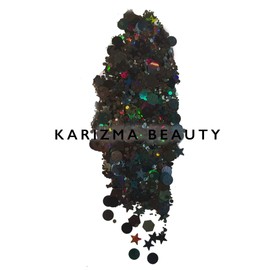 KARIZMA Backstage Black Glitter. 10g Chunky Face Glitter, Hair Glitter, Eye Glitter and Body Glitter for Women. Rave Glitter, Festival Accessories, Cosmetic Glitter Makeup.
