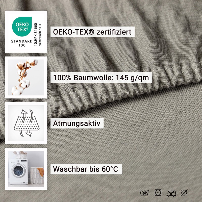 ZOLLNER Fitted Sheet for Children in 140 x 200 cm