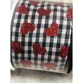 Valentines Valentine’s Crafts Red Hearts On White Satin Ribbon:2.5"x10