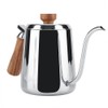 304 Stainless Steel Wooden Handle Drip Coffee Pot Long Gooseneck