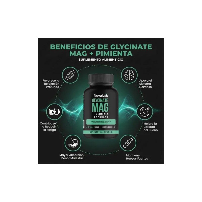 Glicinato Magnesio Pimienta Negra Caps 610mg Nuvalab