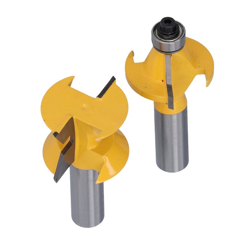 2Pcs Tongue Groove Router Bit 120° with Edge Banding Woodworking