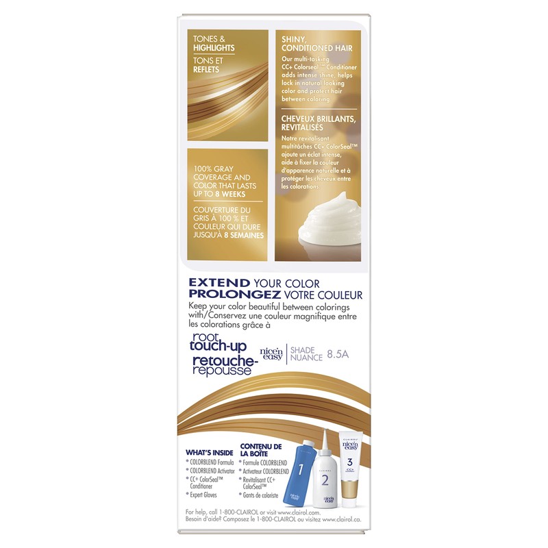 Clairol Nice'n Easy Liquid Permanent Hair Dye, 8A/106 Natural Medium