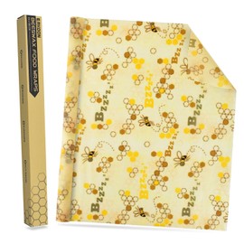 ERKOON Beeswax Cloth Roll Reusable Cling Film for Food, Natural Beeswax and Cotton for Food Storage, Cheese and Sandwich Packaging, 13 x 39 Inches