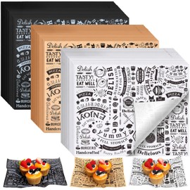 Outus 600 Pcs 8x10 inch Deli Wax Paper Sheets Grease Resistant Tray Basket Liners Newsprint Paper Water and Grease Proof Sandwich Wrapping Square Hot Dog Wrappers for Food Baking (Black,White,Brown)