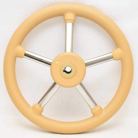 uflex Boat Steering Wheel 42356E | V24C 13 7/8 Inch Tan Stainless
