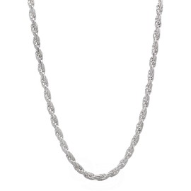The Bling Factory 2mm-7mm Solid .925 Sterling Silver Diamond-Cut Twisted Rope Chain Necklace 16-30" Made In Italy (2.2mm (width), 20 inches)