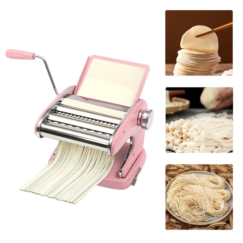Pasta Maker Machine with 6 Adjustable Thickness Settings, Manual Pasta