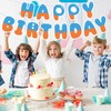 SAVITA Happy Birthday Banner, Pre-Strung Blue and Orange Birthday Banner