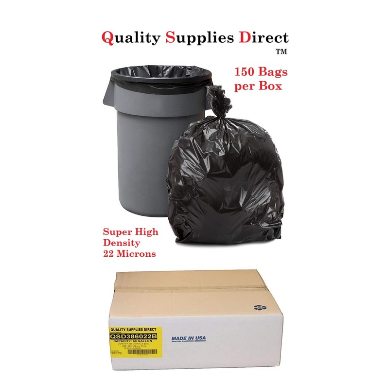 Trash Bags Black, 55-60 gallon - (150 Count) True 22