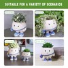 Small Funny Flower Pot for Succulents, Mini Cute Character Planter