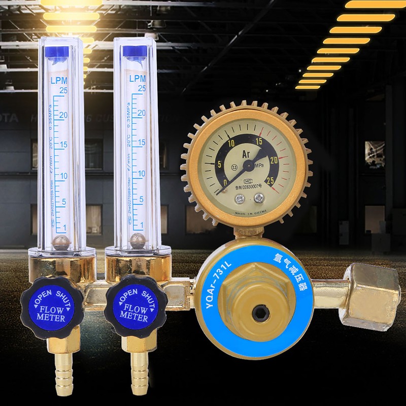 0.25MPa Argon Gas Pressure Reducer Regulator Double Gauge Meter Welding