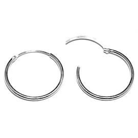 Arranview Jewellery 18 mm Diameter Hinged Medium Weight Sleeper Hoop Earrings in Sterling Silver