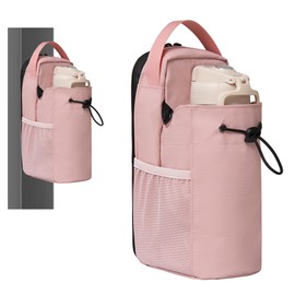 NatldGs Magnetic Gym Bag for Women - Small Magnetic Sling Bag with Water Bottle Holder for Workout, Travel and Sports (Pink)