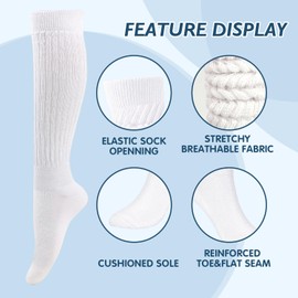 Buauty Women's Slouch Socks, Soft Extra Long Scrunch Knee High Sock fall Winter Knit Slouchy Thigh High Boot Socks